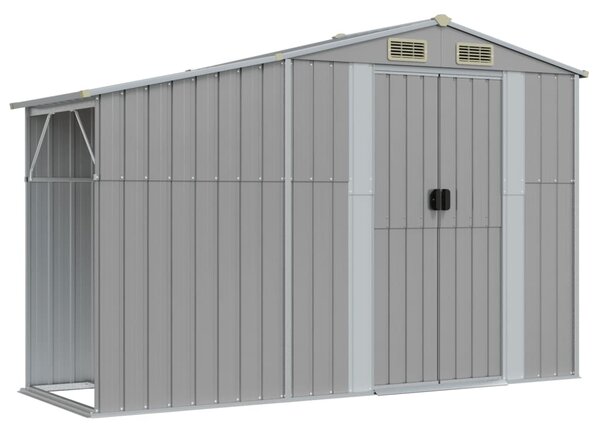 Garden Shed Grey 277x93x179 cm Galvanised Steel