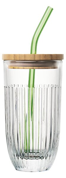 La Rochère Ouessant smoothie glass with lid and straw 43 cl Transparent