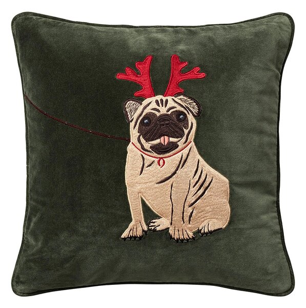 Chhatwal & Jonsson Holiday Dog cushion cover 50x50 cm Forest Green