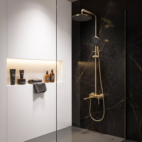 Shower set PREMIUM Rea Maxim Brush Gold