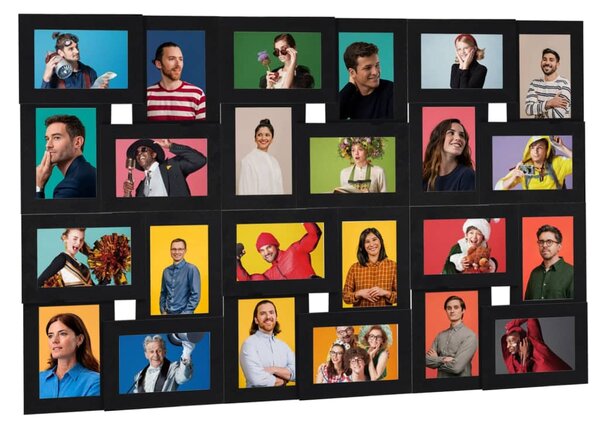 Collage Photo Frame for 24x(13x18 cm) Picture Black MDF