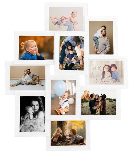 Collage Photo Frame for 10x(13x18 cm) Picture White MDF