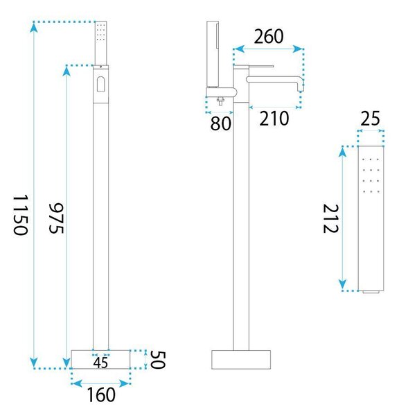 Free-standing faucet Rea Venti Copper