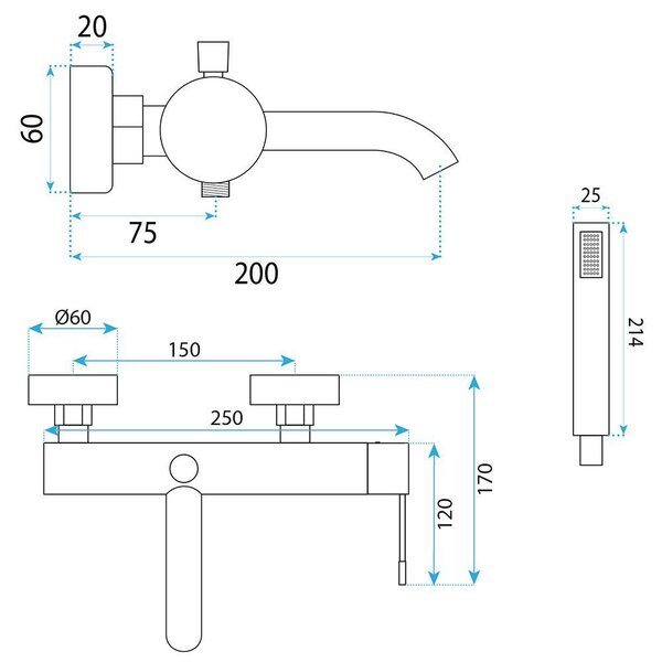 Bath faucet REA Venti Chrome