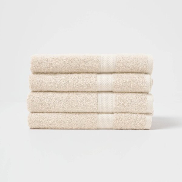 Homescapes Cream Bath Towel Set of 4 Turkish Cotton