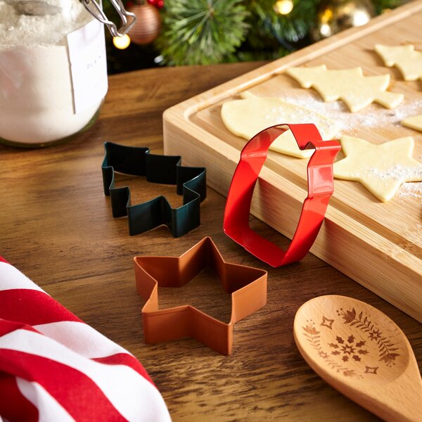 Set of 3 Festive Stainless-Steel Cookie Cutters MultiColoured