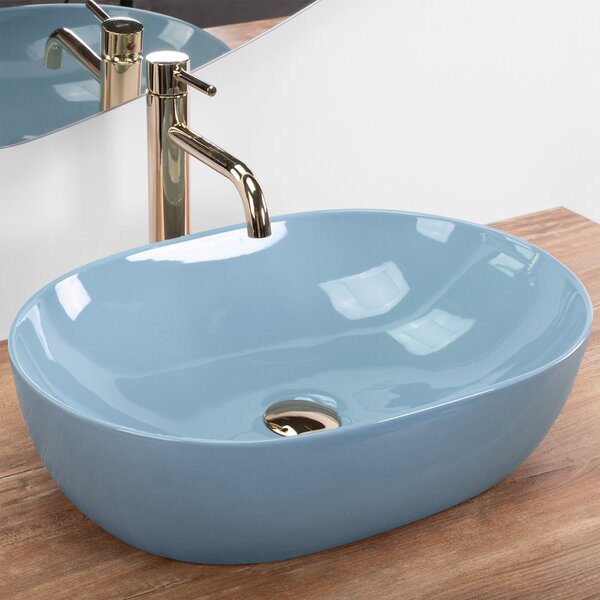 Countertop washbasin Rea LISA L.BLUE SHINY