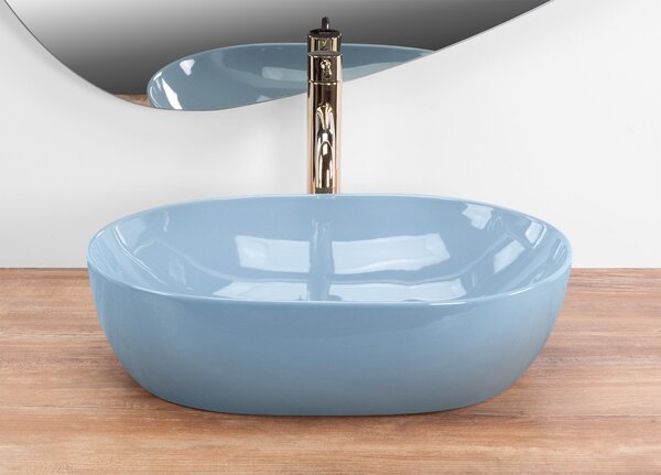 Countertop washbasin Rea LISA L.BLUE SHINY