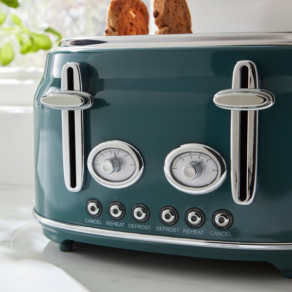 Retro Toaster 4 Slice 1750W Bottle Green