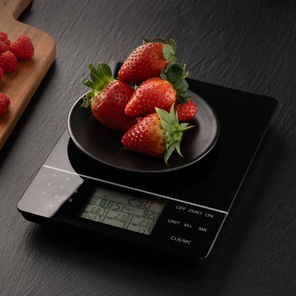 Professional Glass Nutiritional Scales Black