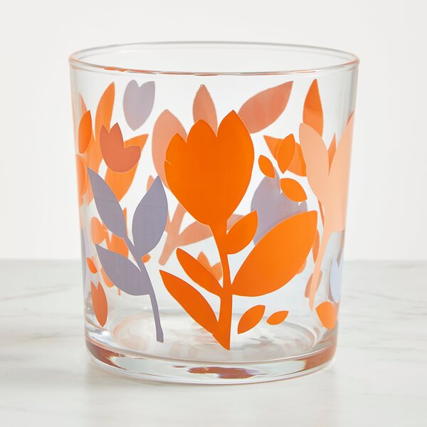 Elements Fieldsley Silhouette Orange Patterned Tumbler Orange