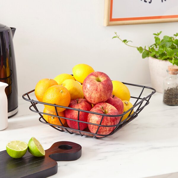 Acacia Black Wire Fruit Basket Black