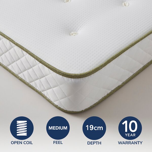 Fogarty Platinum Memory Foam Open Coil Mattress White