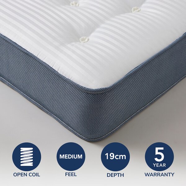 Commercial Collection Open Coil Tufted Mattress White