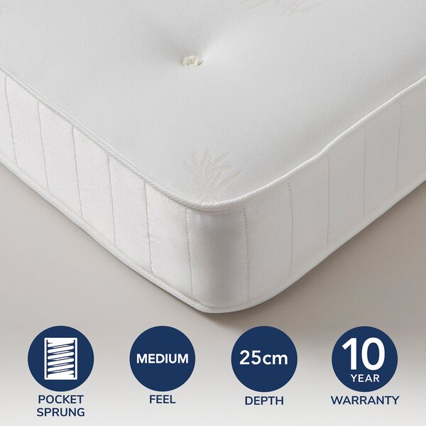 Fogarty Bamboo 1000 Pocket Mattress White