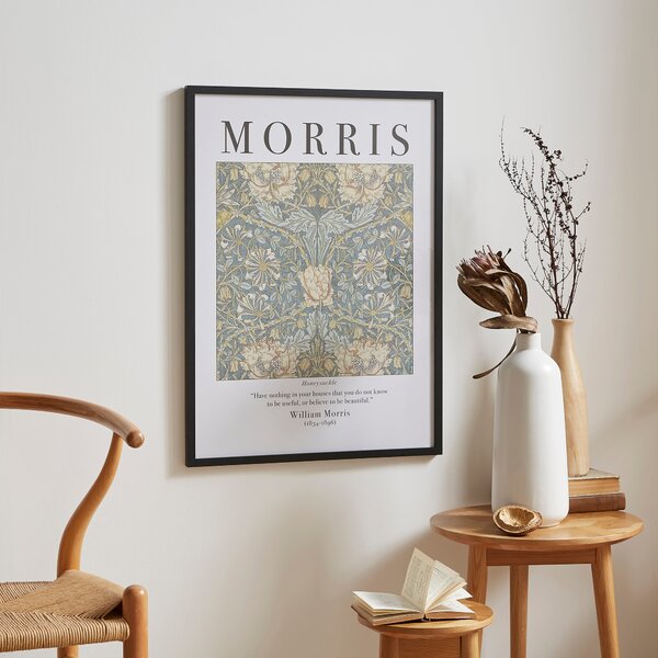 Honeysuckle by William Morris Framed Print Black