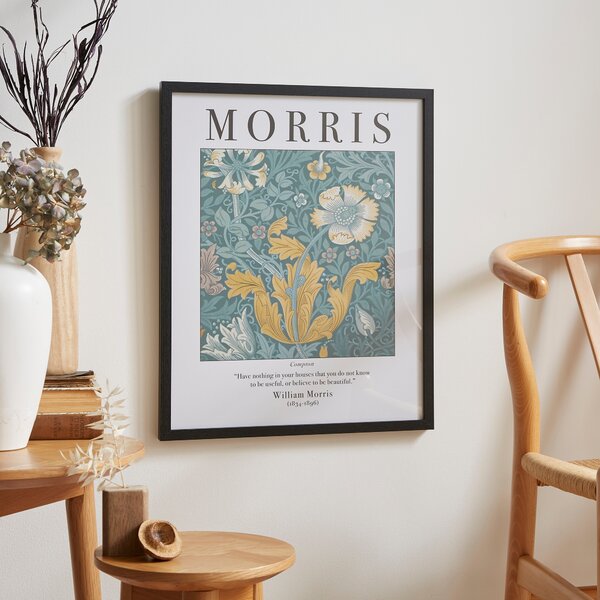 Compton by William Morris Framed Print Black