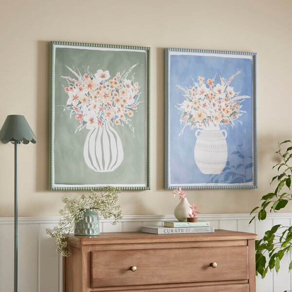 Set of 2 Aurelia Flowers Framed Prints MultiColoured