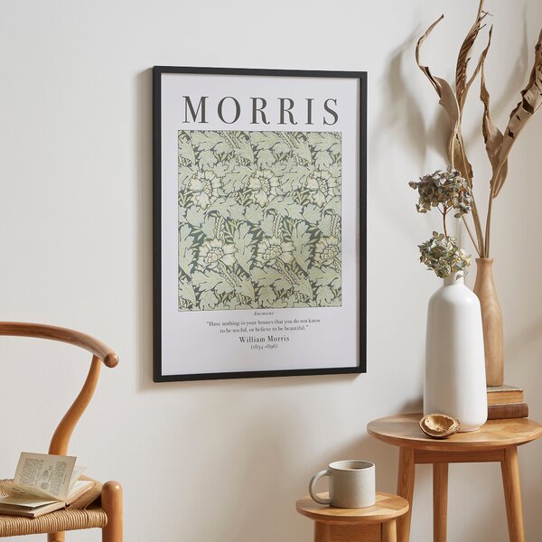 Anemone by William Morris Framed Print Black