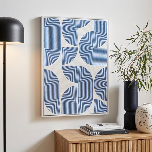 Elements Brooks Abstract Framed Canvas Blue
