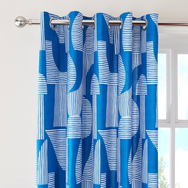 Elements Ezra Blackout Eyelet Curtains Blue