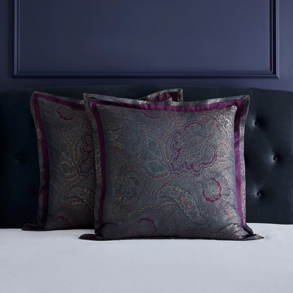Dorma Paisley Jacquard Pillowsham Damson (Purple)