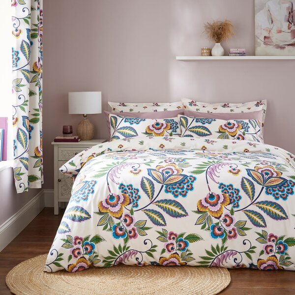 Lucinda Floral Pink Duvet Cover and Pillowcase Set Pink