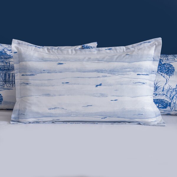 Modern Chinoiserie Oxford Pillowcase Blue