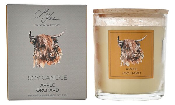 Apple Orchard Highland Cow Candle Natural