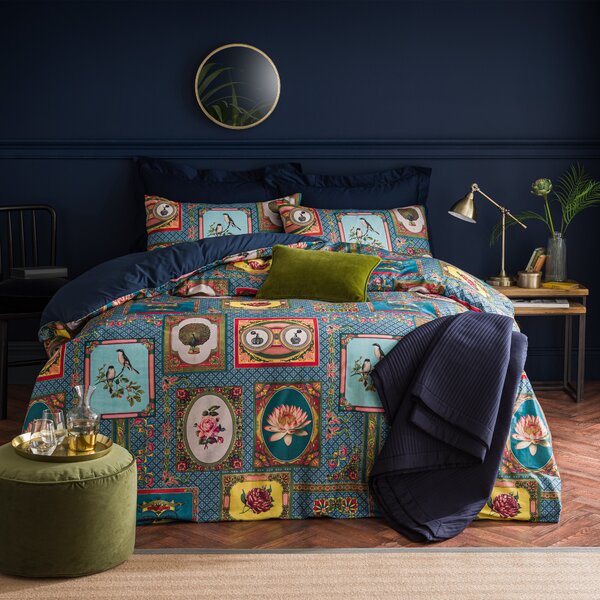 Merchants Bazaar Duvet Cover & Pillowcase Set Navy (Blue)