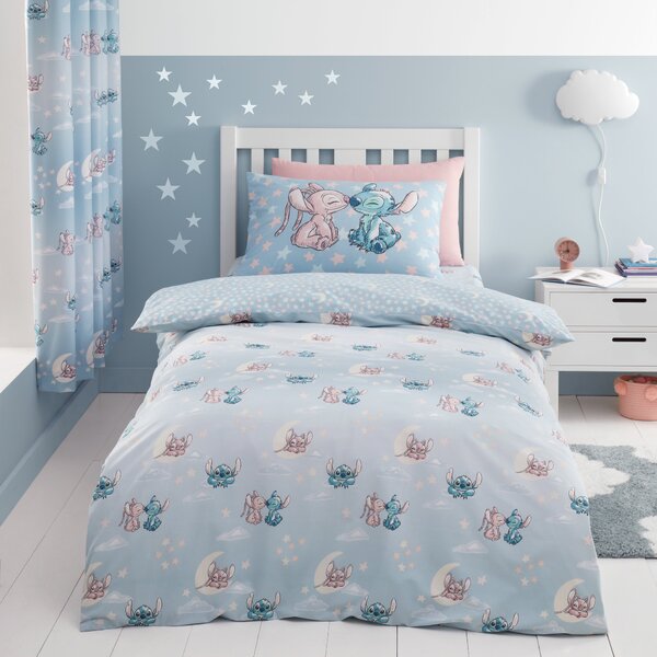 Disney Stitch Duvet Cover and Pillowcase Set Grey