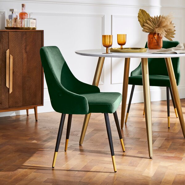 Ariana Set of 2 Dining Chairs Bottle (Green)