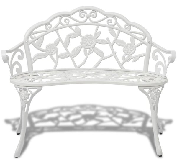 Garden Bench 100 cm Cast Aluminium White