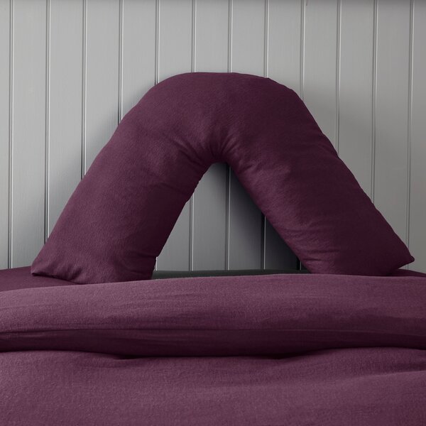 Soft & Cosy Luxury Brushed Cotton V-Shape Pillowcase Purple