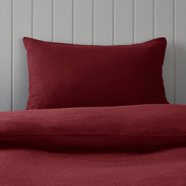 Soft & Cosy Luxury Brushed Cotton Standard Pillowcase Pair Red
