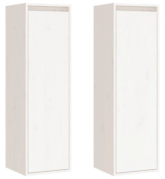 Wall Cabinets 2 pcs White 30x30x100 cm Solid Pinewood