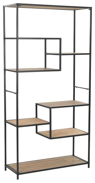 Bookcase Solid Firwood and Steel 90.5x35x180 cm