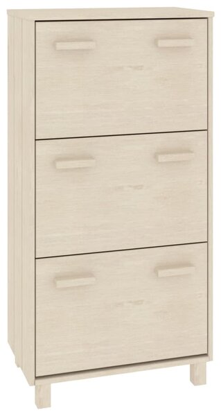 Shoe Cabinet HAMAR Honey Brown 59.5x35x117 cm Solid Wood Pine