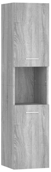 Bathroom Cabinet Grey Sonoma 30x30x130 cm Engineered Wood