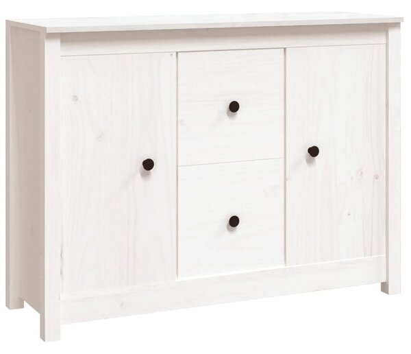 Sideboard White 100x35x74 cm Solid Wood Pine