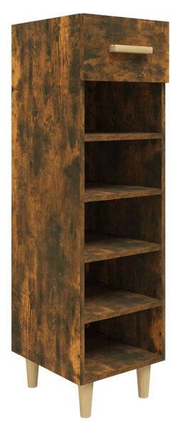 Shoe Cabinet Smoked Oak 30x35x105 cm Engineered Wood