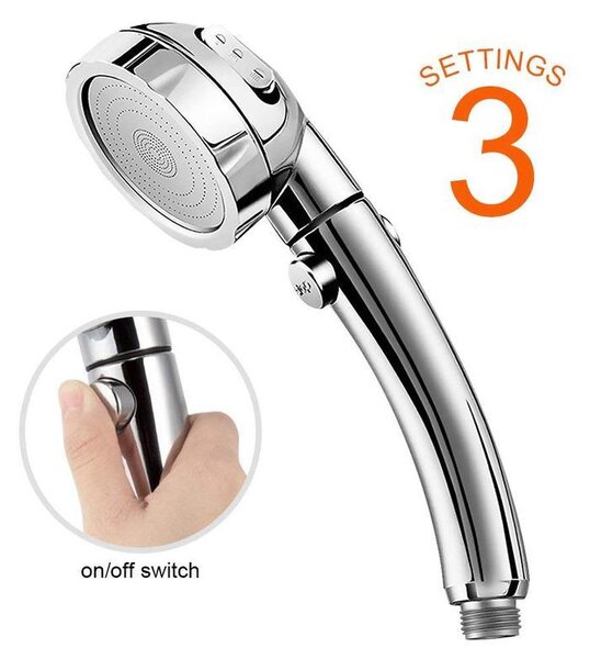 3in1 High Pressure Showerhead, Chrome
