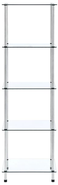 5-Tier Shelf Transparent 40x40x130 cm Tempered Glass