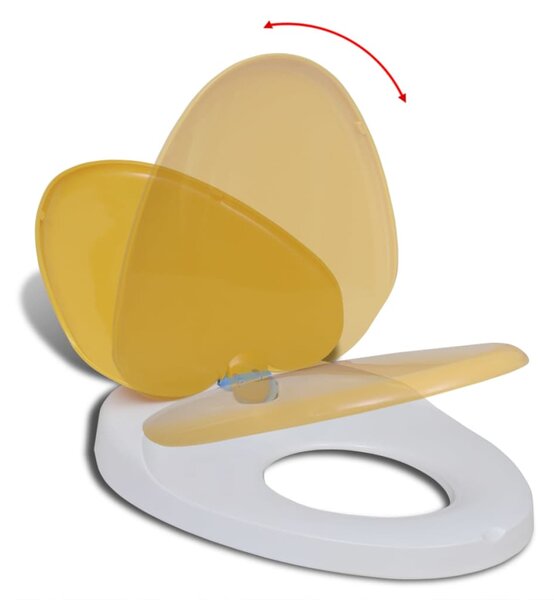 White & Yellow Soft-close Toilet Seat Adults/Children