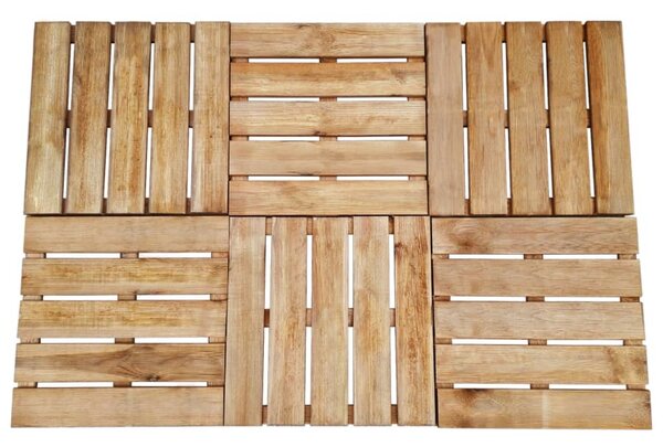 Decking Tiles 6 pcs 50x50 cm Wood Brown
