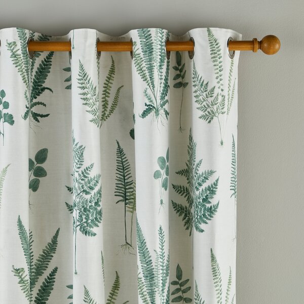 Fern Thermal Door Curtain Green/White