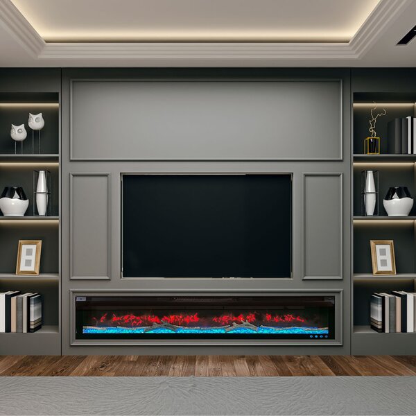 Wall Mounted Electric Fires, Free Standing, Incorporated ElectricSun VERSALYS XXL, with Sound Effect, 10 Colour, with APP, L200xH41x15cm