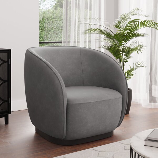 Arlo Distressed Faux Leather Chair Grey