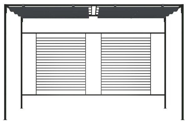 Gazebo with Retractable Roof 4x3x2.3 m Anthracite 180 g/m²