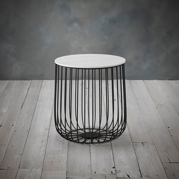 Enzo Side Table, Marble Effect